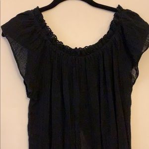Black open back romper
